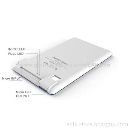Credit Card Power Bank for Smartphones, 1,400mAh/A Grade Li-polymer Battery, OEM/ODM, LED Indicate